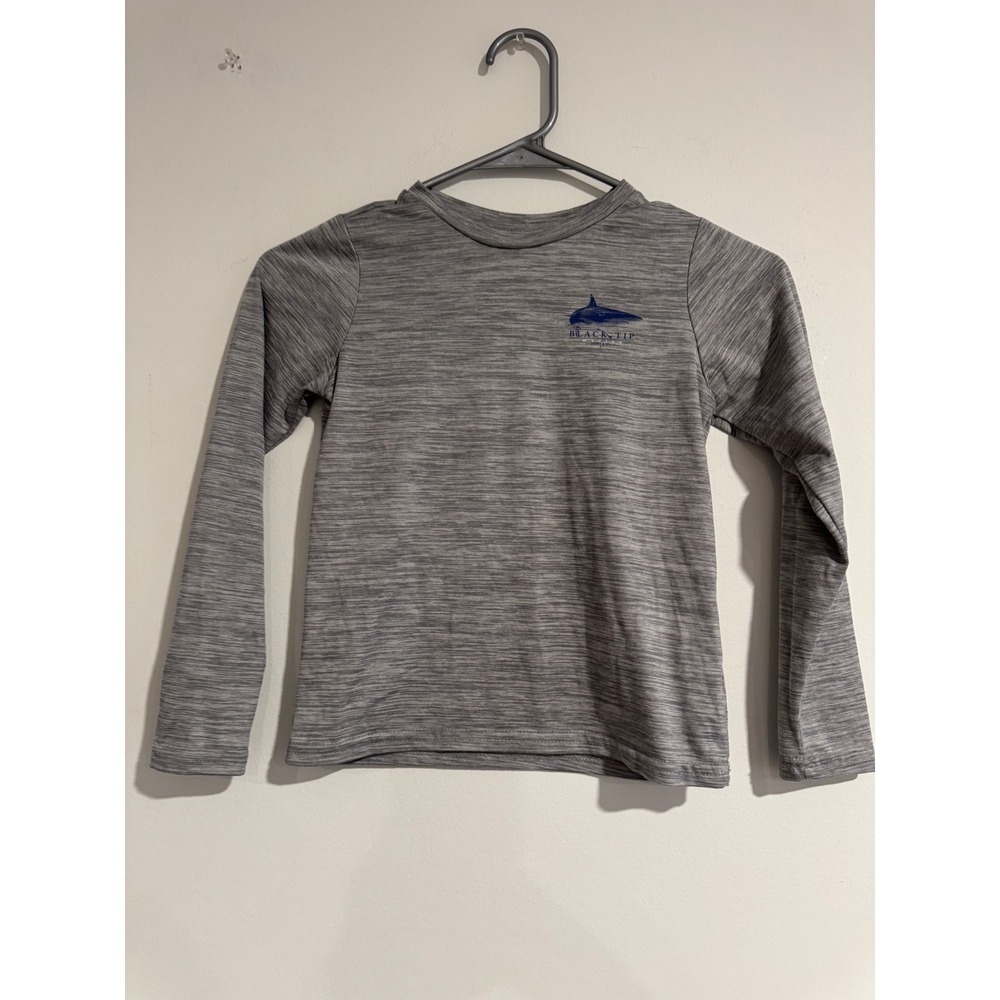 Crown & Ivy Black Tip Marina boys Size 5 Grey Shark Graphic Performance Tee